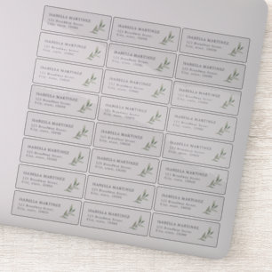 Rustic greenery transparent return address label