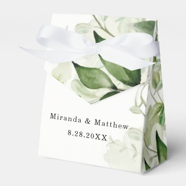 Rustic Greenery Vineyard White Wedding  Favor Box (Front Side)