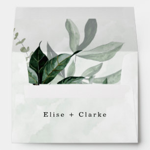 Rustic Greenery Watercolor Eucalyptus Wedding Envelope