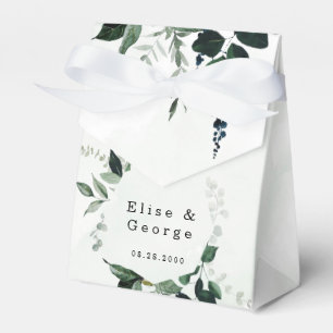 Rustic Greenery Watercolor Eucalyptus Wedding Favor Box