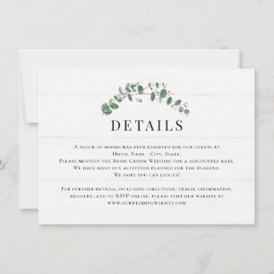 Rustic Greenery Wedding Details Enclosure Card
