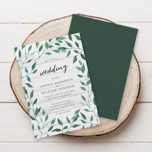 Rustic Greenery Wedding Invitation