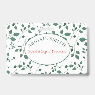 Rustic Greenery    Wedding or Business Name Badge