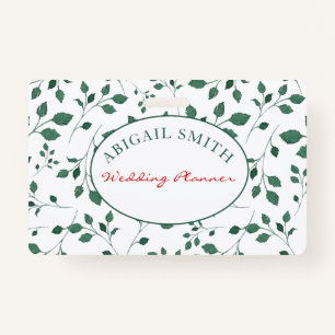 Rustic Greenery Wedding or Business Name Badge