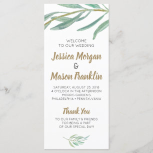 Rustic Greenery Wedding Program