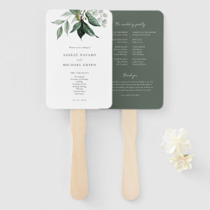Rustic Greenery Wedding Program Fan