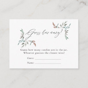 Rustic Greenery Winter Baby Shower Candy Guessing Enclosure Card