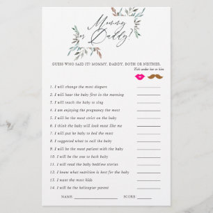 Rustic Greenery Winter Baby Shower Game