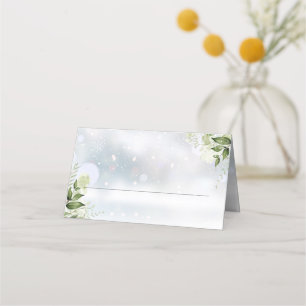 Rustic Greenery Winter Wedding Place Card