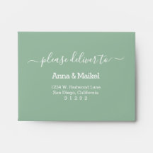 Rustic Greenery with Return Address Wedding