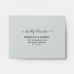 Rustic Greenery with Return Address Wedding RSVP Envelope