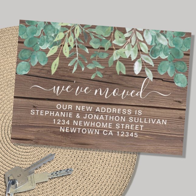  Rustic Greenery Wood We've Moved Announcement (Creator Uploaded)