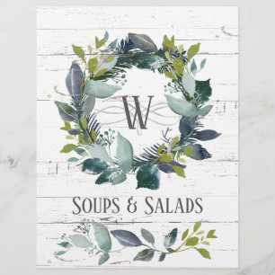 Rustic Greenery Wreath Recipe Organizer Divider