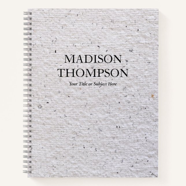 Rustic Grey Antique Vintage Paper Texture  Notebook (Front)