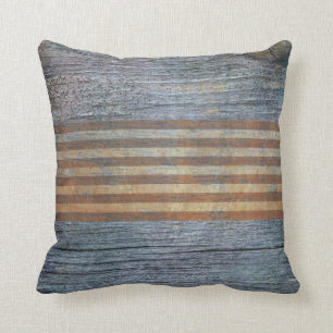 Rustic Grey Barn House Woodgrain Throw Pillow