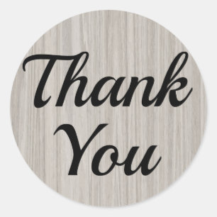 Rustic Grey Black Thank You Country Wedding Party Classic Round Sticker
