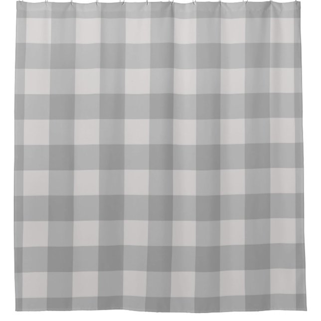 Rustic Grey Blue Chequered Squares Plaid (Front)