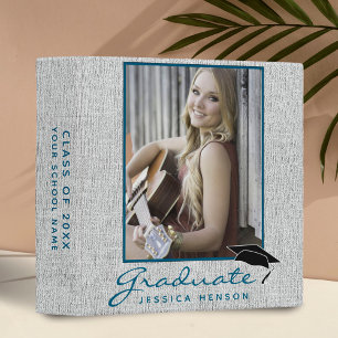 Rustic Grey Blue Graduation Keepsake Photo Album Binder