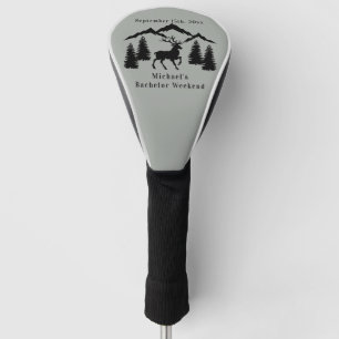 Rustic Grey Buck Hunting Bachelor Weekend Golf Head Cover