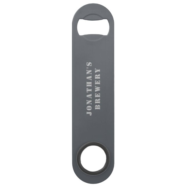 Rustic Grey Custom Quote Personalized Bar Key (Back)