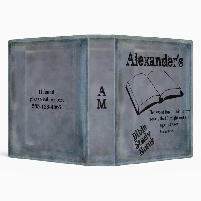 Rustic Grey Customizable  Scripture Bible Study Binder (Background)
