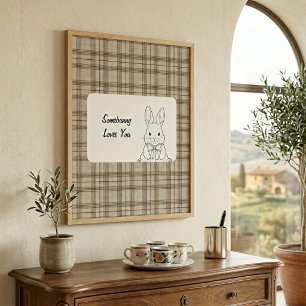 Rustic Grey Gingham Wall Art - Western Style Decor