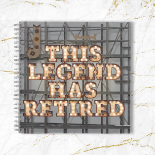 Rustic Grey Gold This Legend Retirement Guest Book