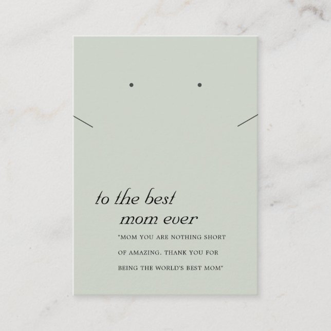 RUSTIC GREY GREEN MOM GIFT NECKLACE EARRING CARD (Front)