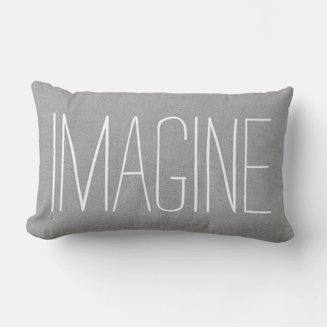 Rustic Grey Imagine Lumbar Pillow (Front)