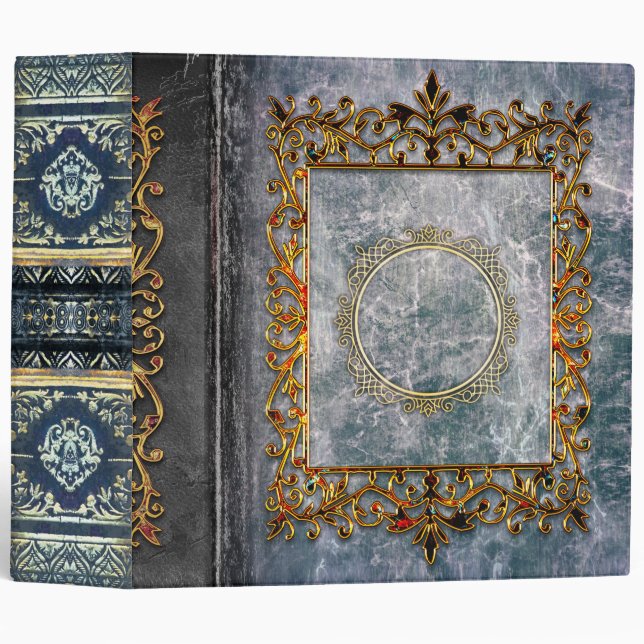 Rustic Grey Marble Celtic Ancient Binder (Front/Spine)