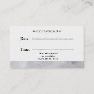 Rustic Grey Minimalist Professional Appointment Card