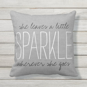 Rustic Grey Sparkle Throw Pillow