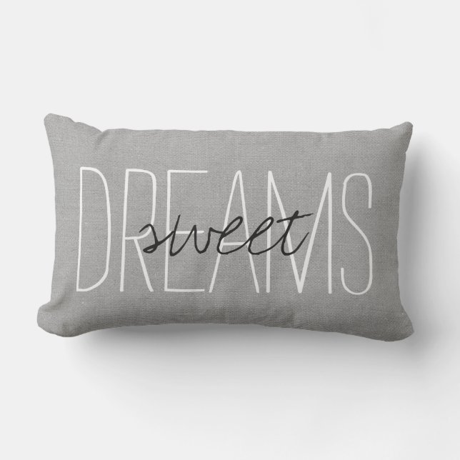 Rustic Grey Sweet Dreams Outdoor Pillow (Front)