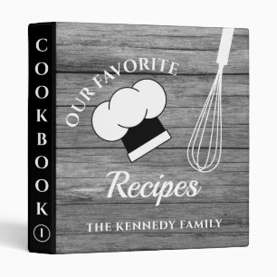Rustic Grey Wood Family Recipes Farmhouse Cookbook Binder