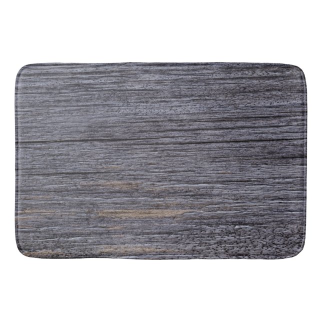 Rustic Grey Wood Grain Farm House Bath Mat (Front)