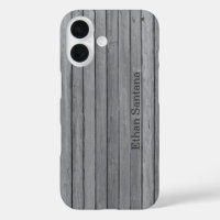 Rustic Grey Wood Planks Personalized Name