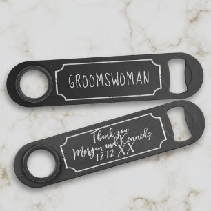 Rustic Groomswoman Thank You Wedding Bar Key
