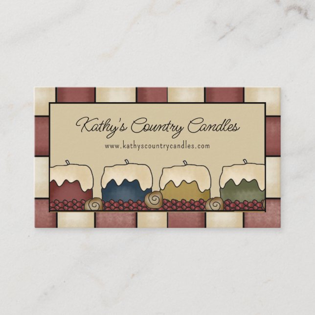 Rustic Grubby Candles  Business Card  (Front)