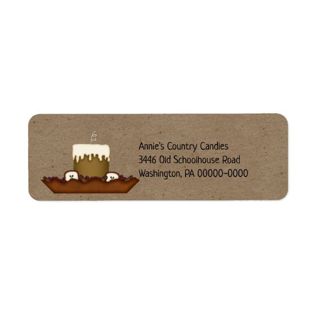 Rustic Grubby Primitive Candle Return Address (Front)
