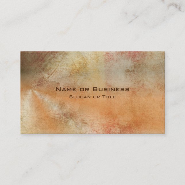 Rustic Grunge Abstract Design in Fall Colours Business Card (Front)