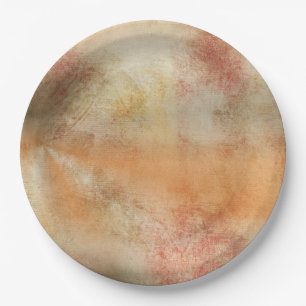 Rustic Grunge Abstract Design in Fall Colours Paper Plate