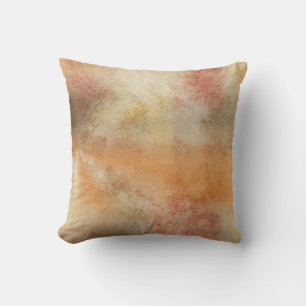 Rustic Grunge Abstract Design in Fall Colours Throw Pillow