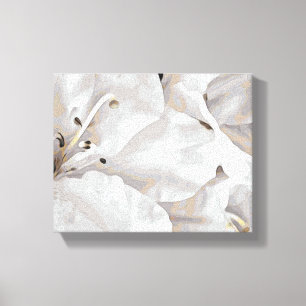 *~* Rustic Grunge Azalea Flowers White Neutral Canvas Print