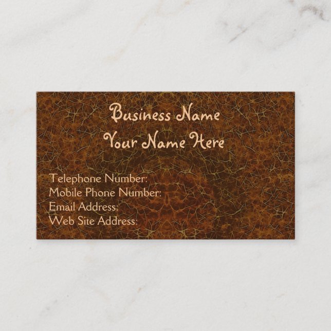 Rustic Grunge Brown Textured-effet Cartes de visit (Devant)