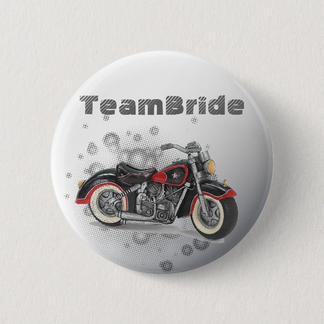 Rustic grunge Motorcyle Biker Wedding 2 Inch Round Button (Front)