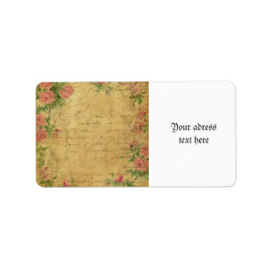 Rustic,grunge,paper,vintage,floral,text,roses,rose Label