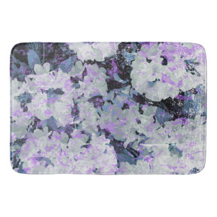 *~* Rustic Grunge Rhododendron Flowers White Blush Bath Mat