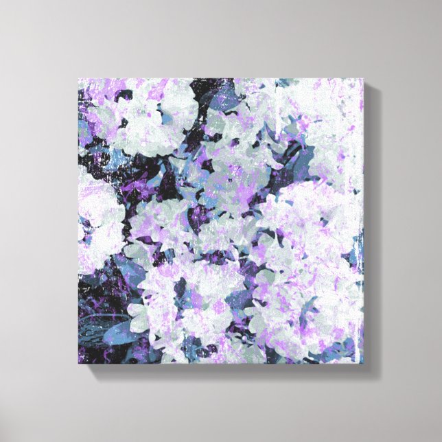 *~* Rustic Grunge Rhododendron Flowers White Blush Canvas Print (Front)