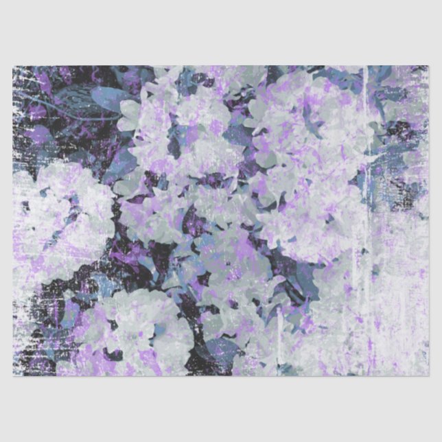 *~* Rustic Grunge Rhododendron Flowers White Blush Tissue Paper (Front)