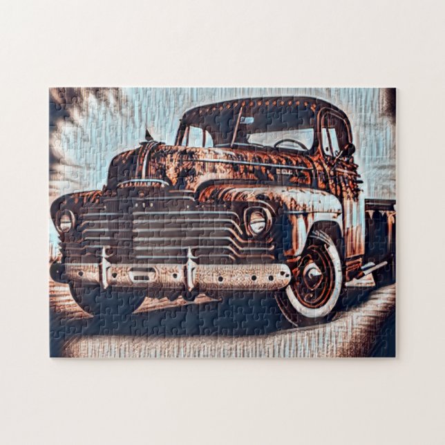 Rustic Grunge Truck - A Vintage Beauty Jigsaw Puzzle (Horizontal)